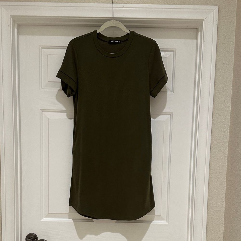Olive Green Mini Dress Medium